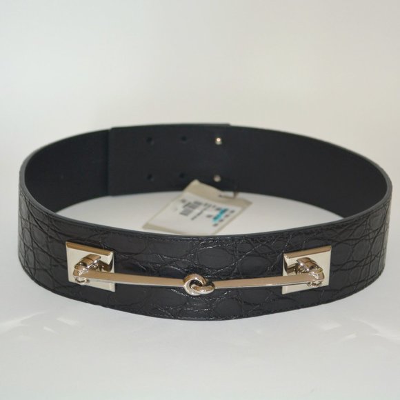 NWT GUCCI CROCODILE HORSEBIT WAIST BELT main image 5